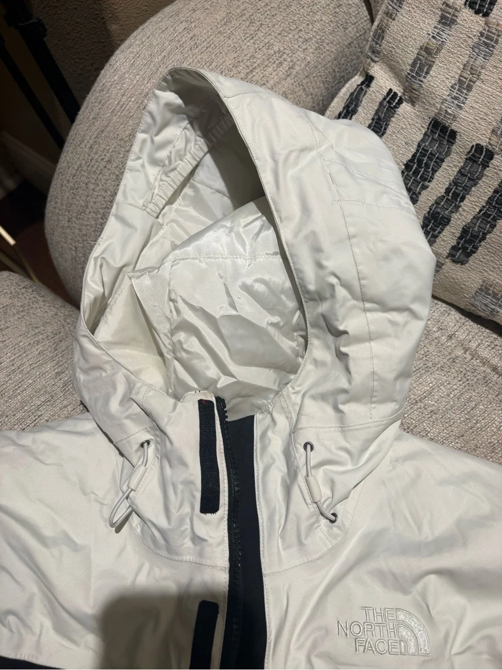 The North Face Men's Black and White Ski Hooded Jacket